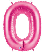 40in Number "0" Foil Balloon - Bright Pink