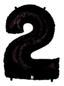 40in Number "2" Foil Balloon - Black