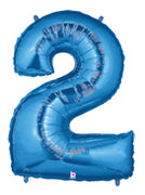 40in Number "2" Foil Balloon - Royal Blue