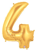 40in Number "4" Foil Balloon - Gold