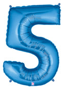 40in Number "5" Foil Balloon - Royal Blue
