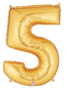 40in Number "5" Foil Balloon - Gold