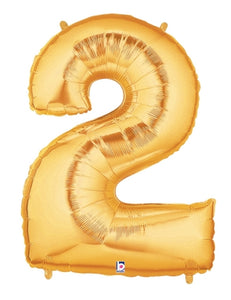 40in Number "2" Foil Balloon - Gold