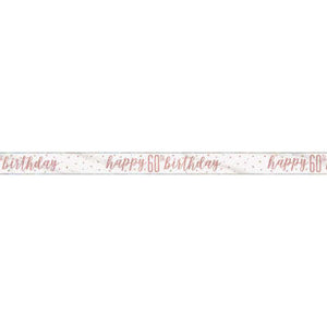 Rose Gold Foil Banner "Happy 60th Birthday"
