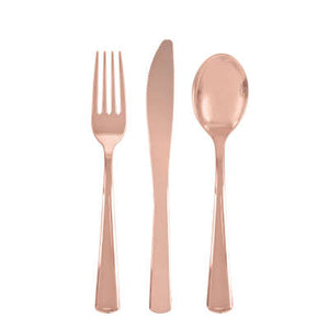 Rose Gold Solid Assorted Plastic Cutlery 18ct