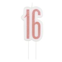 Rose Gold Sweet 16 Numeral Birthday Candles