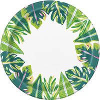 Tropical Leaves Round 7" Dessert Plates 8ct