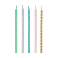 Pastel Spiral Birthday Candles 5" - Assorted Colors