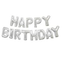 Silver Happy Birthday Foil Letter Balloon Banner DIY Kit