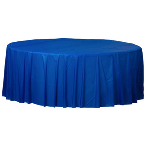 Royal Blue 84" Round Plastic Tablecover