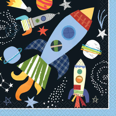 Outer Space Birthday Party Beverage Napkins 16ct