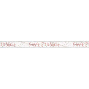 Rose Gold Foil Banner "Happy 16th Birthday"