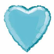18" Light Blue Heart Shaped Foil Balloon