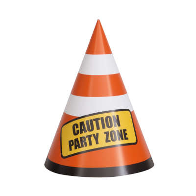 Construction Birthday Party Hats 8ct
