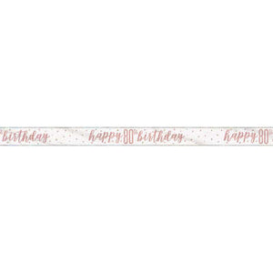Rose Gold Foil Banner "Happy 80th Birthday"
