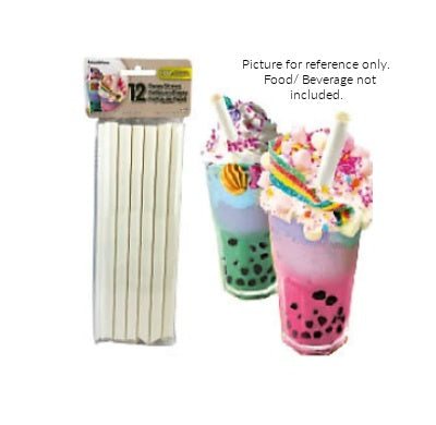 12ct Milkshake Paper Straws