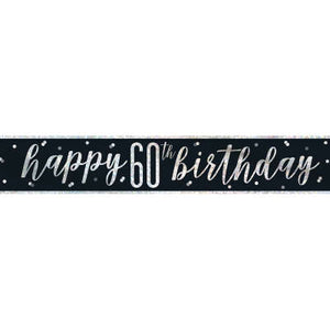 Noir & Silver 60th Birthday Party Set