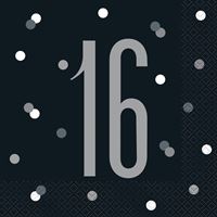 Load image into Gallery viewer, Noir &amp; Silver 16th Birthday Party Set
