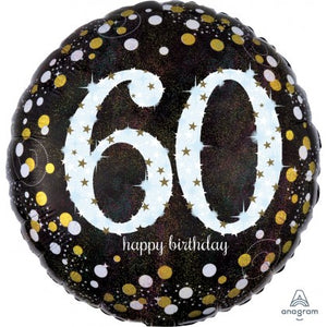 Noir & Silver 60th Birthday Party Set
