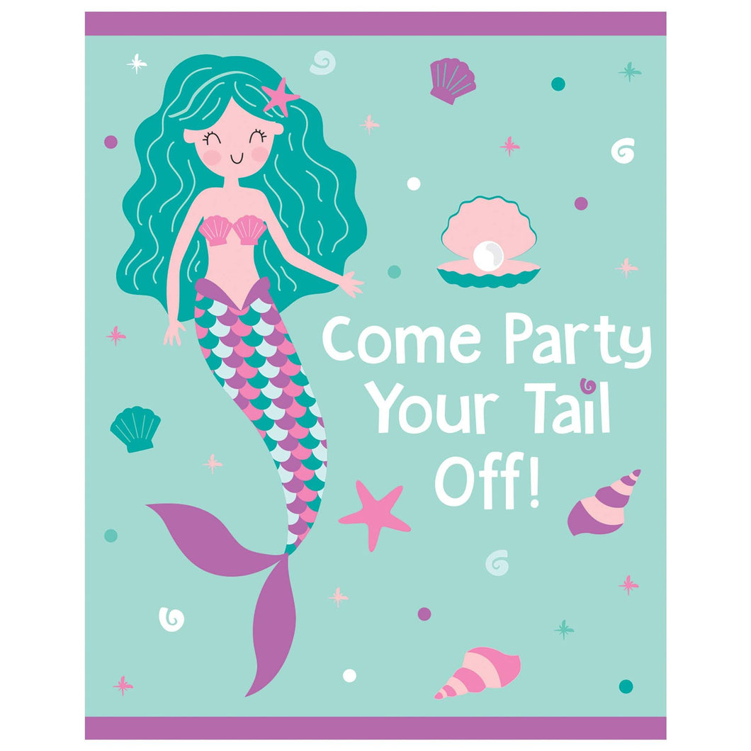 Mermaid Party Postcard Invite