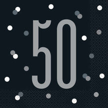 Load image into Gallery viewer, Noir &amp; Silver 50th Birthday Party Set
