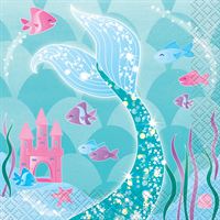 Mermaid Party Beverage Napkins