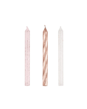 Load image into Gallery viewer, Rose Gold Glitter Assorted Spiral Candles
