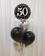 Load image into Gallery viewer, Noir &amp; Silver 50th Birthday Party Set
