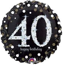 Noir & Silver 40th Birthday Party Set
