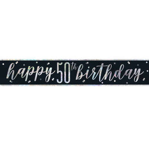 Noir & Silver 50th Birthday Party Set