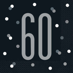 Noir & Silver 60th Birthday Party Set