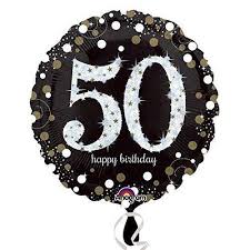 Noir & Silver 50th Birthday Party Set