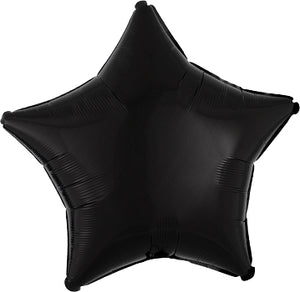 18" Black Star Shaped Foil Balloon