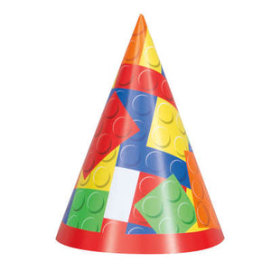 Building Blocks Birthday Party Hats 8ct