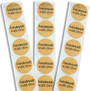 30ct "handmade WITH LOVE" Seal Label Stickers