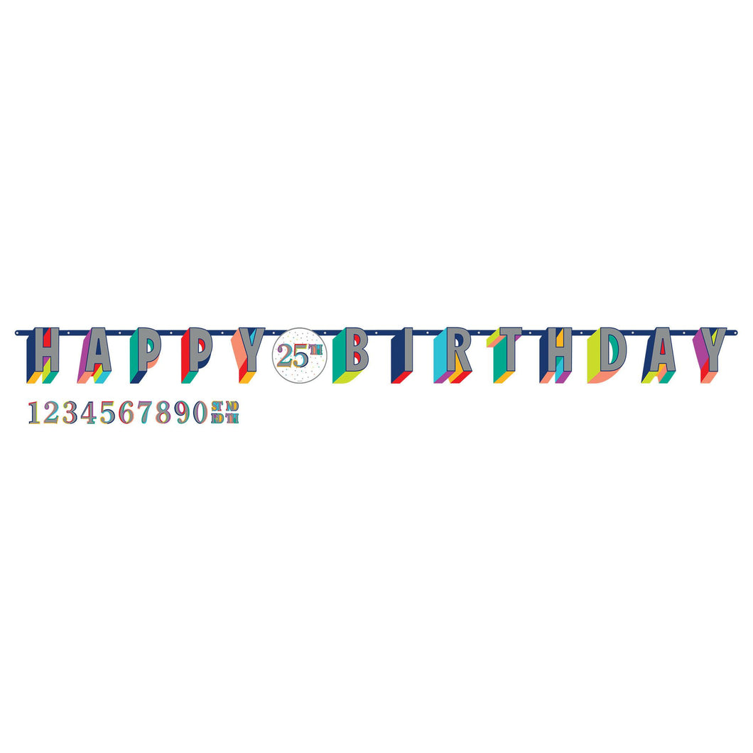 Colorful Birthday Add-An-Age Letter Banner