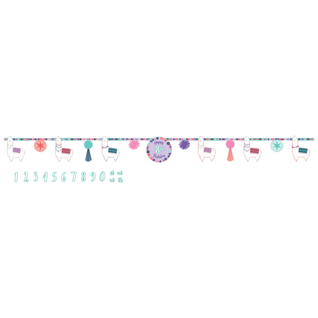 Llama Fun Jumbo Add-An-Age Birthday Banner