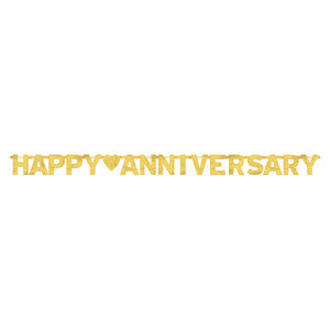Happy Anniversary Gold Letter Banner