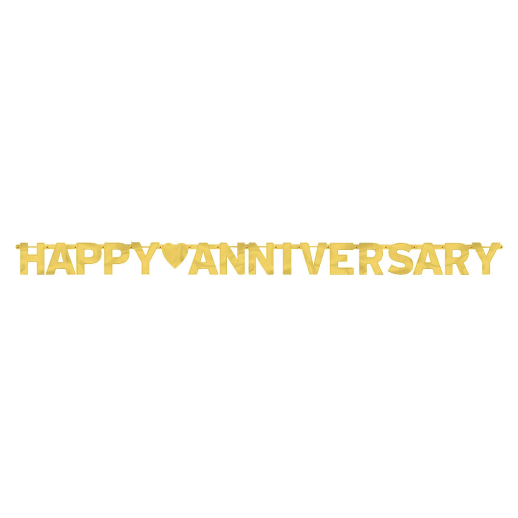 Happy Anniversary Gold Letter Banner