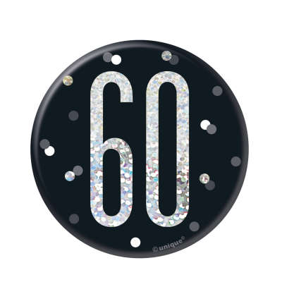 Black & Silver 60th Birthday Badge