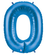 40in Number "0" Foil Balloon - Royal Blue