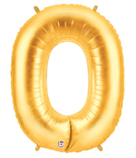 40in Number "0" Foil Balloon - Gold