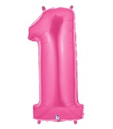 40in Number "1" Foil Balloon - Bright Pink
