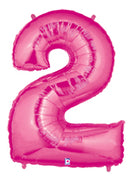 40in Number "2" Foil Balloon - Bright Pink