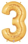 40in Number "3" Foil Balloon - Gold