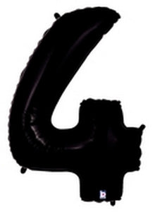 40in Number "4" Foil Balloon - Black