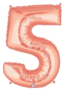 40in Number "5" Foil Balloon - Rose Gold