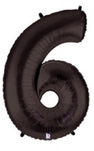 40in Number "6" Foil Balloon - Black