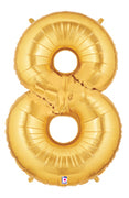 40in Number "8" Foil Balloon - Gold