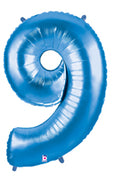 40in Number "9" Foil Balloon - Royal Blue